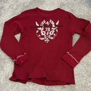 boys vintage Calvin Klein red thermal long sleeve tee size large